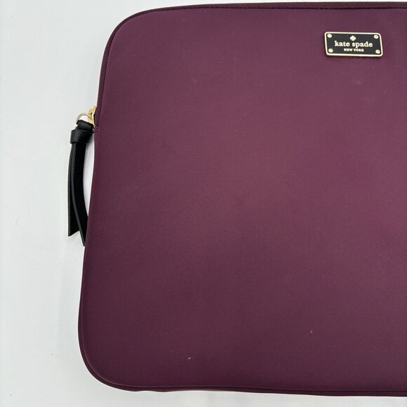 Kate Spade Burgundy Red Protective Laptop Zip Closure Padded‎ Sleeve Bag 13.5” - Picture 3 of 14